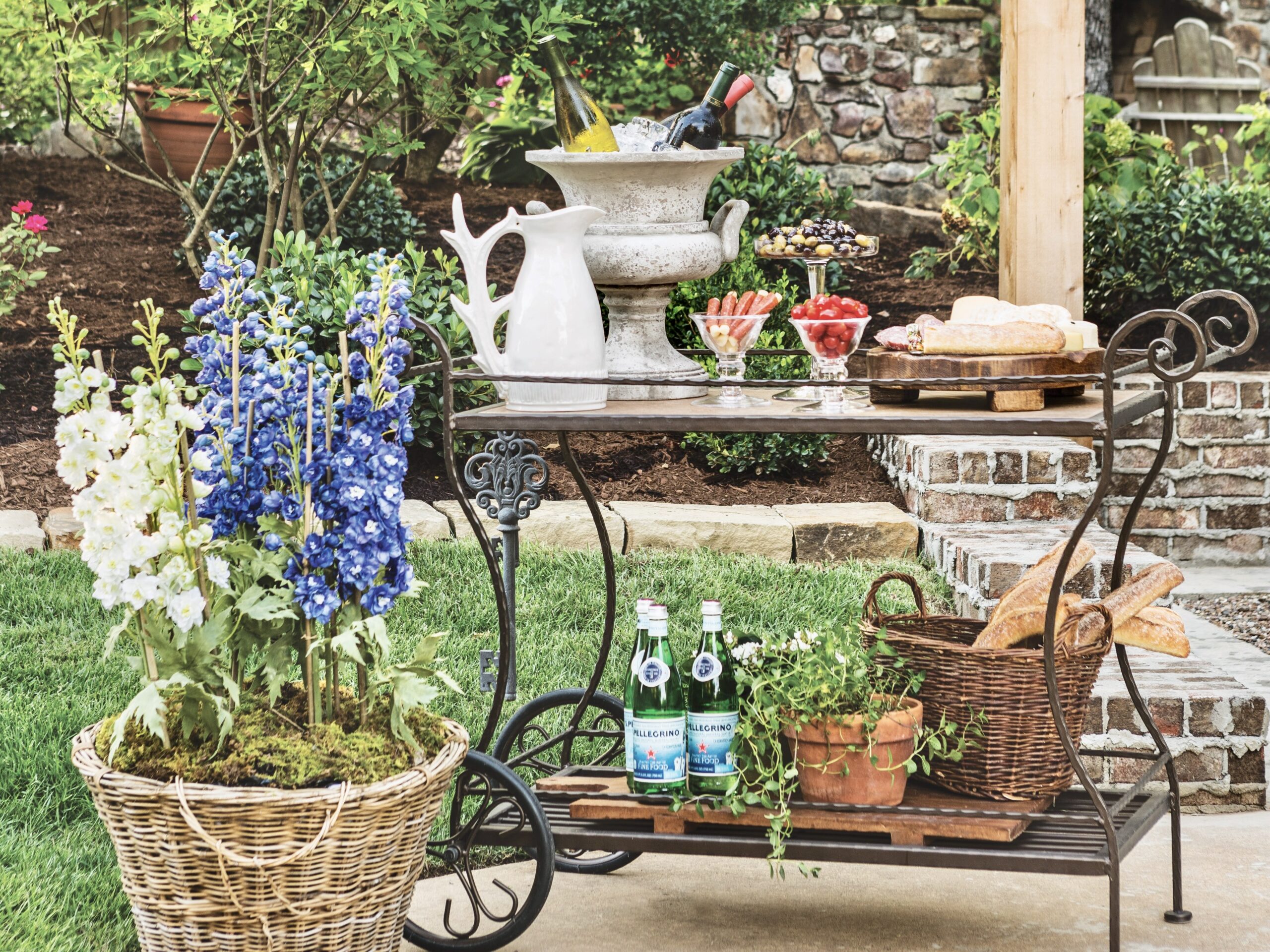 A bar cart with refreshments