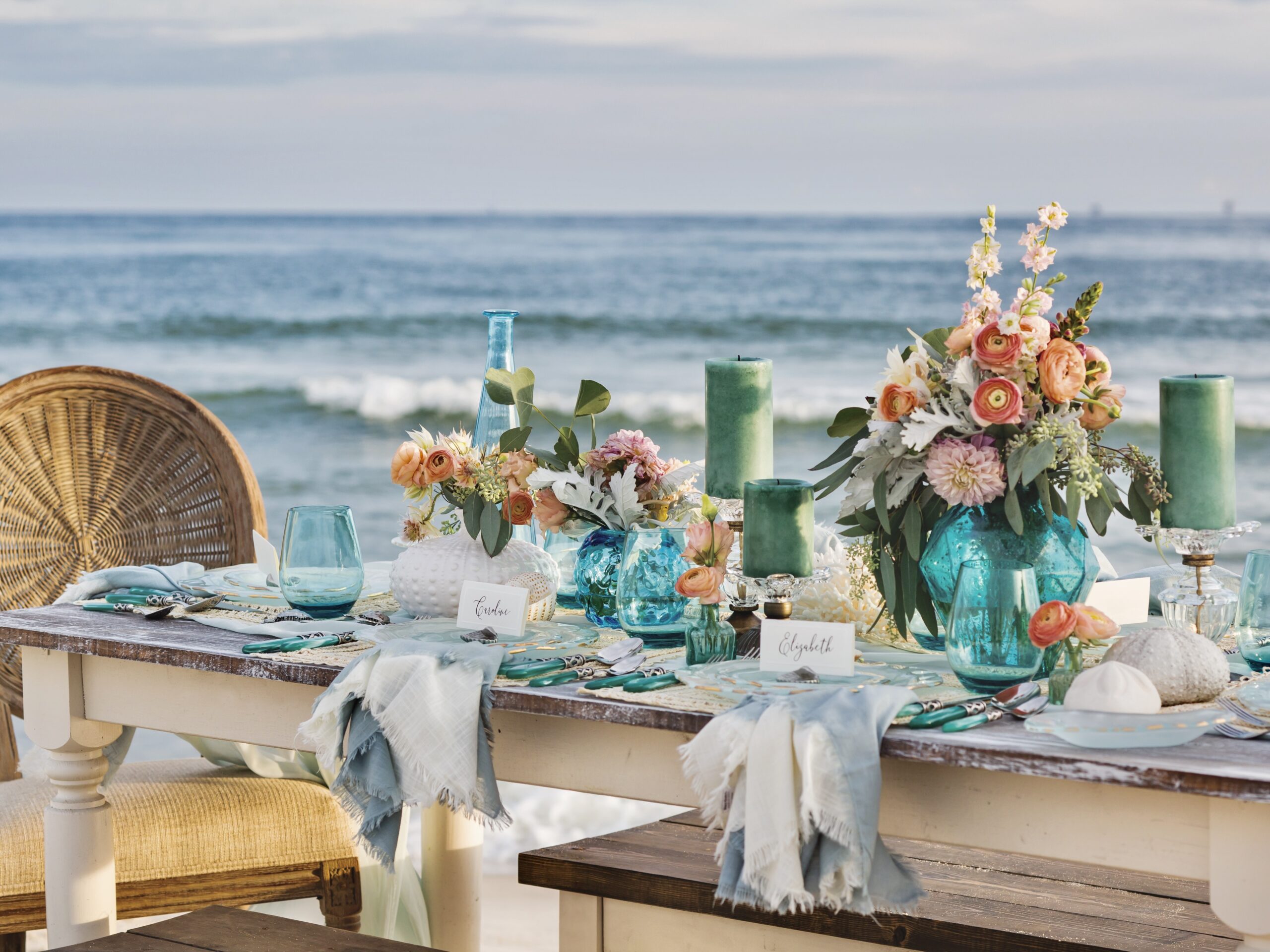 Beach tablescape