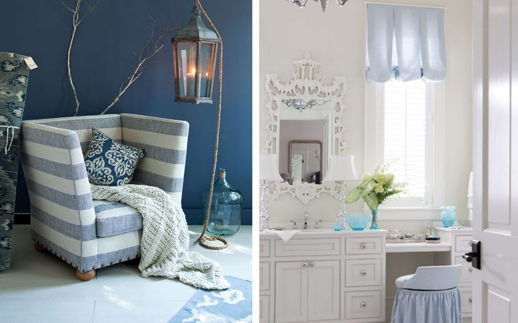 Beautiful Blue and White Rooms