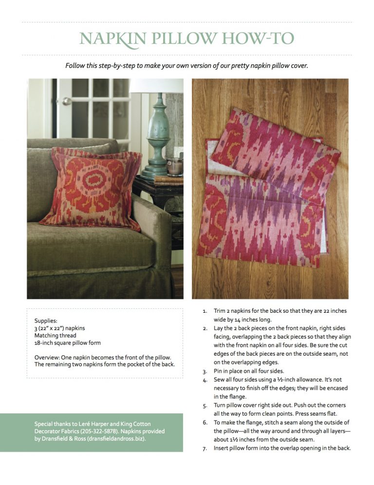 Napkin Pillow How to