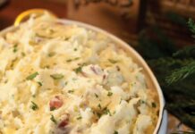 10 Delicious Thanksgiving Recipes: Sides, Sweets, and Sippers Parmesan Truffle Mashed Potatoes in a dish.