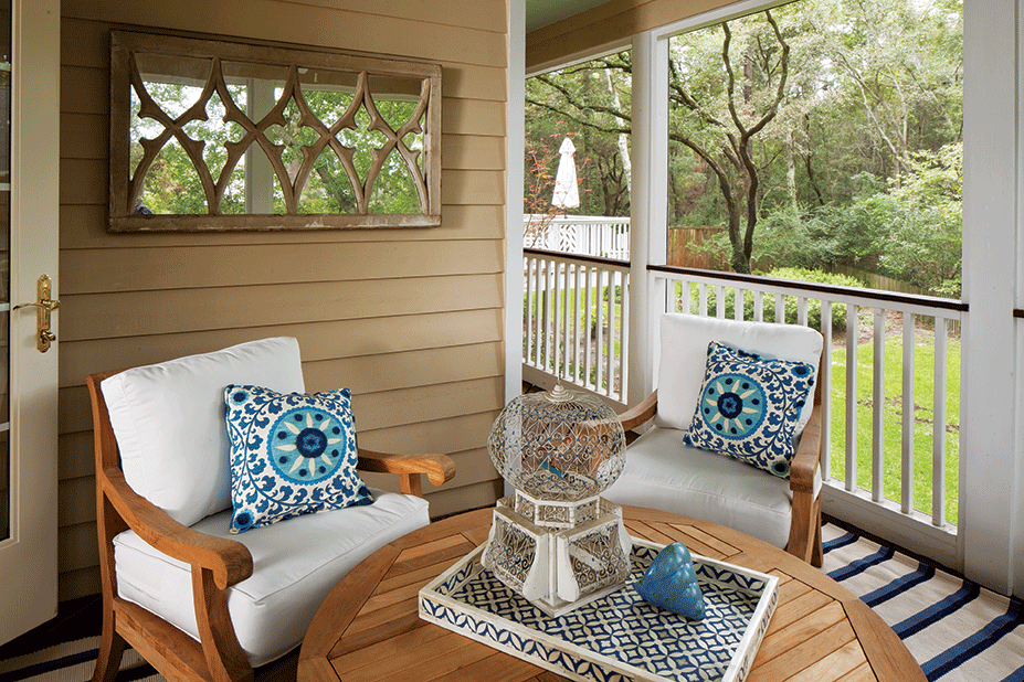 Sandra Ericksen outside patio