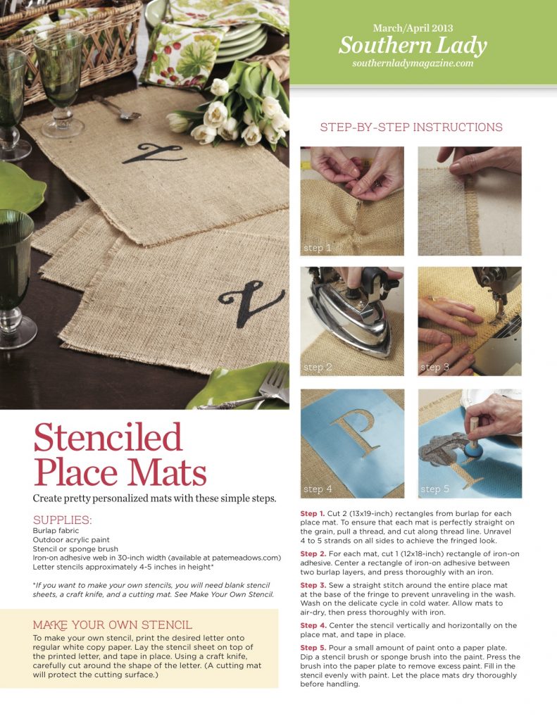 Stenciled Place Mats