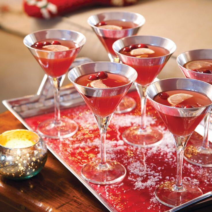 Amaretto Punch in martini glasses