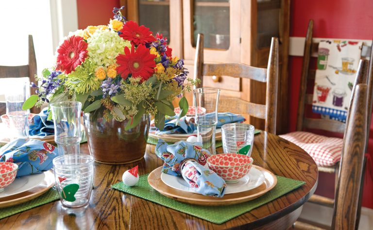 Photo of golf themed Father's Day table setting