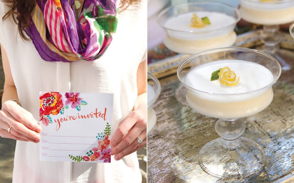 Photo of garden party details.