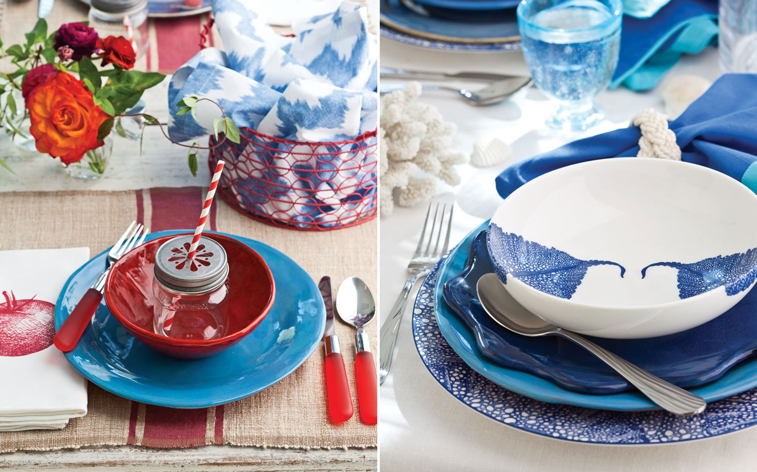 A photo of Fourth of July table settings