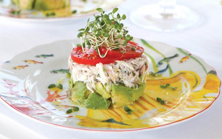 Crab, Tomato, and Avocado Towers
