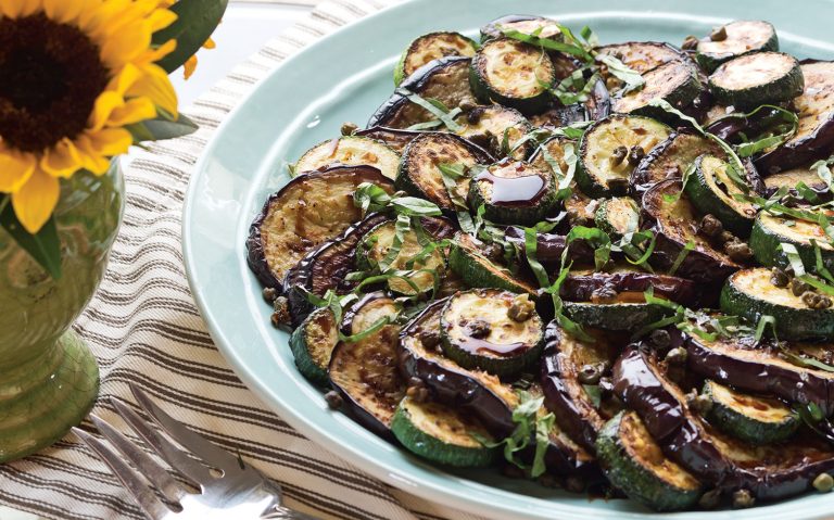 Tuscan meal, pan-fried eggplant