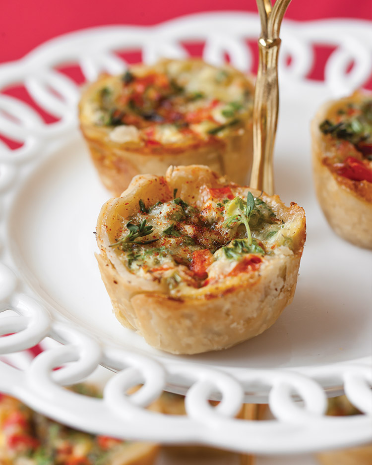 Enticing Holiday Appetizers Spinach and Fontina Mini Quiche