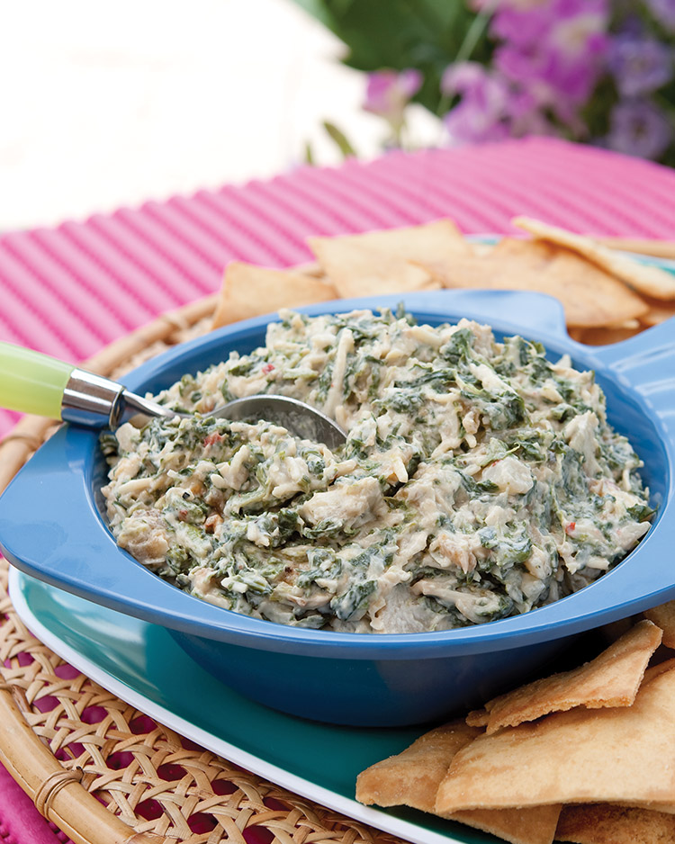 easy appetizers Caramelized Onion and Spinach Dip