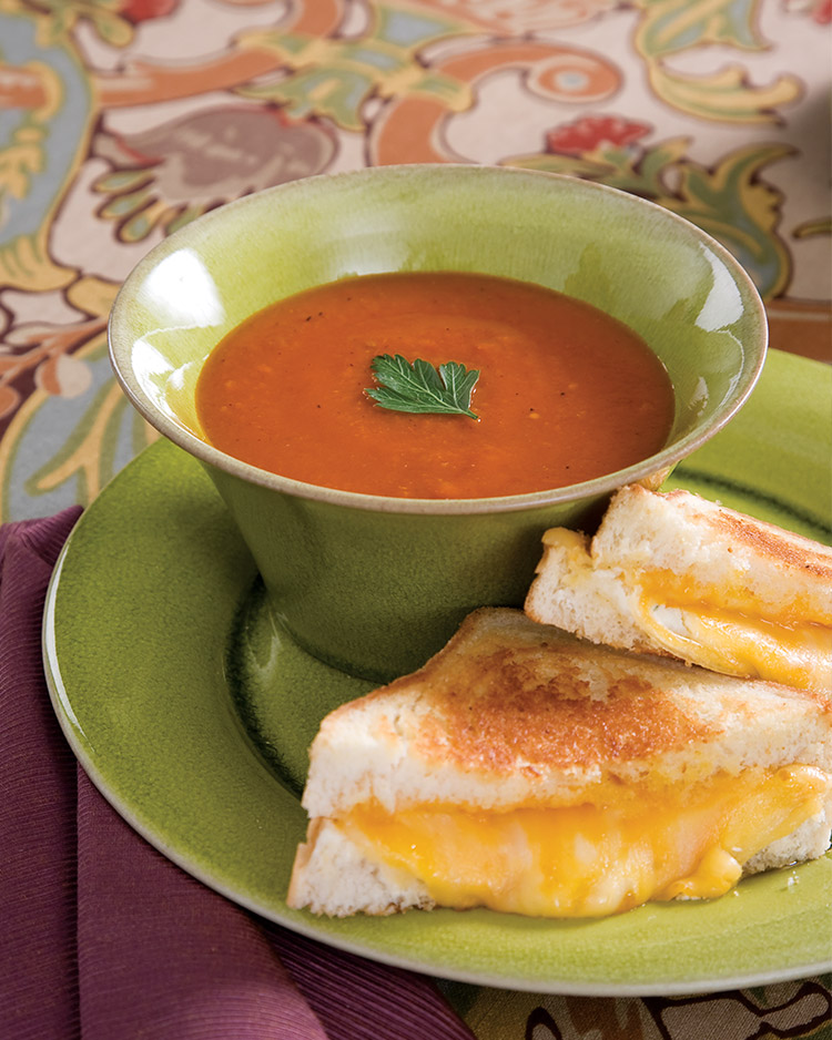 Roasted Tomato winter Soup and Ultimate Grilled Cheese;