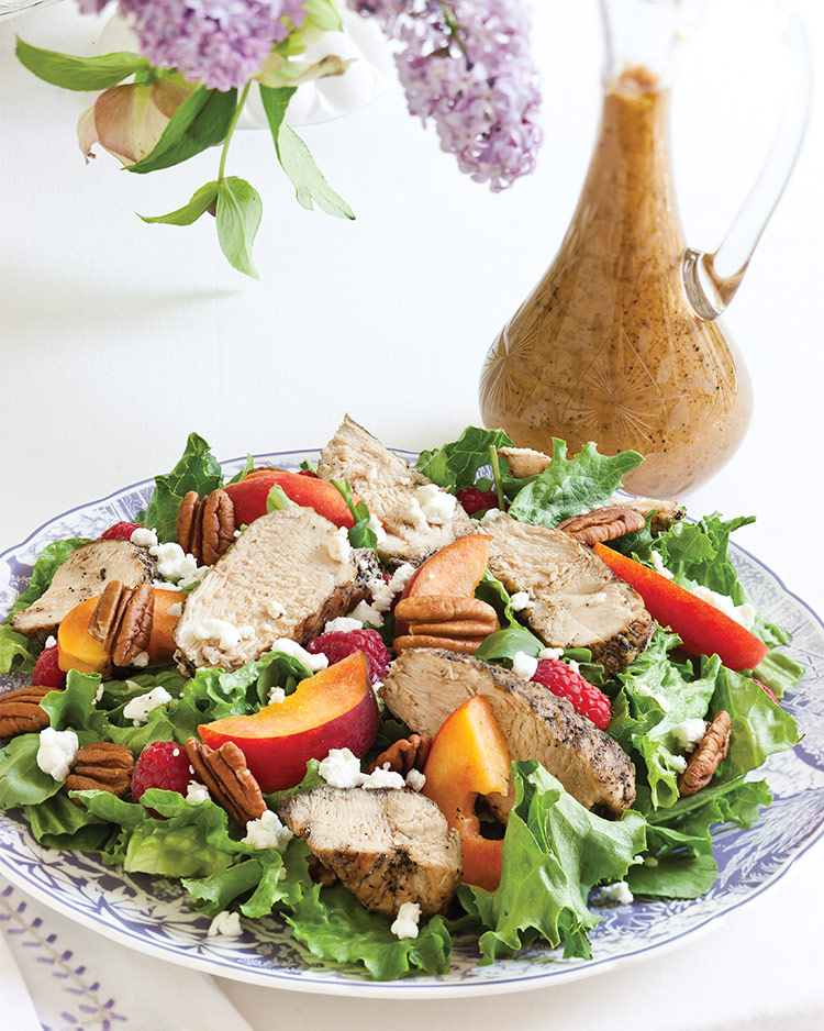 Grilled Chicken Salad with Peach Vinaigrette - Southern Lady Magazine