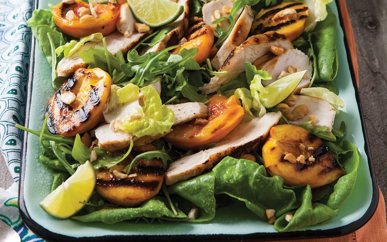 Grilled Peach and Chicken Salad