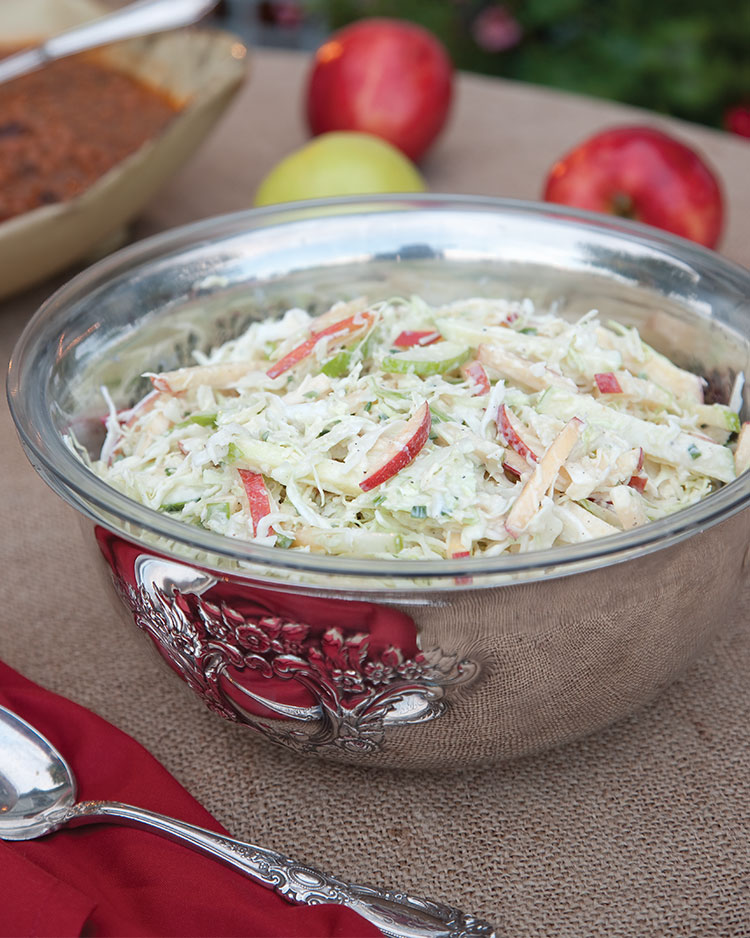 Apple Slaw with Chive Dressing and Manchego Cheese