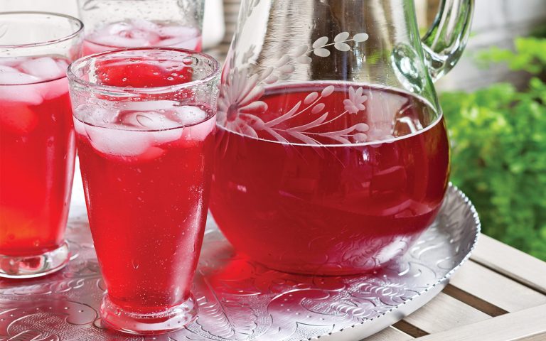 Sparkling Lemon-Hibiscus Tea Cooler