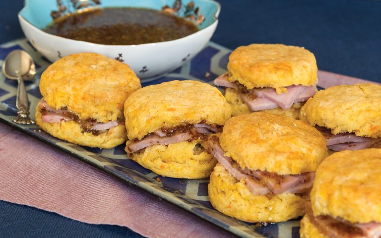 Ham-Filled Sweet Potato Biscuits