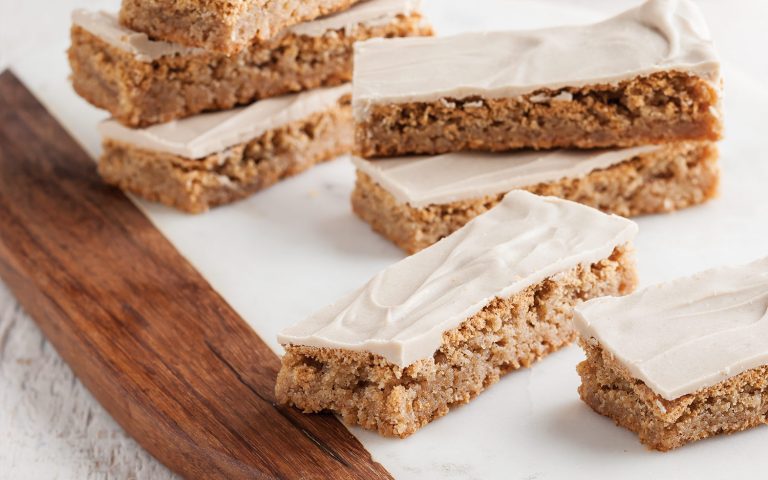 Gingerbread Cookie Bars with Maple Frosting