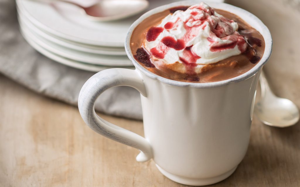 Dark Chocolate-Covered Cherry Hot Chocolate