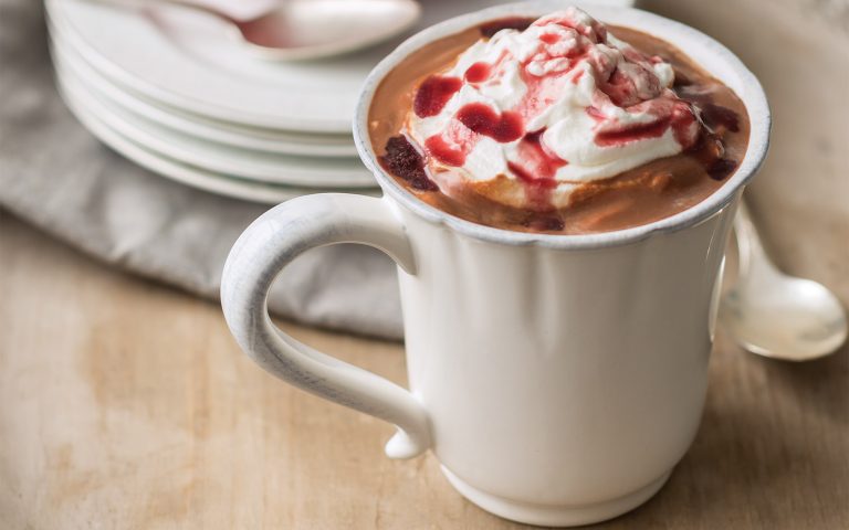 Dark Chocolate-Covered Cherry Hot Chocolate