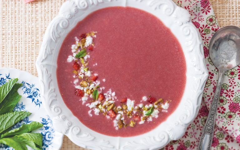 Chilled Rosé and Strawberry Soup