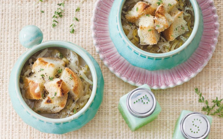 Spring Leek Soup with Gruyère Toast