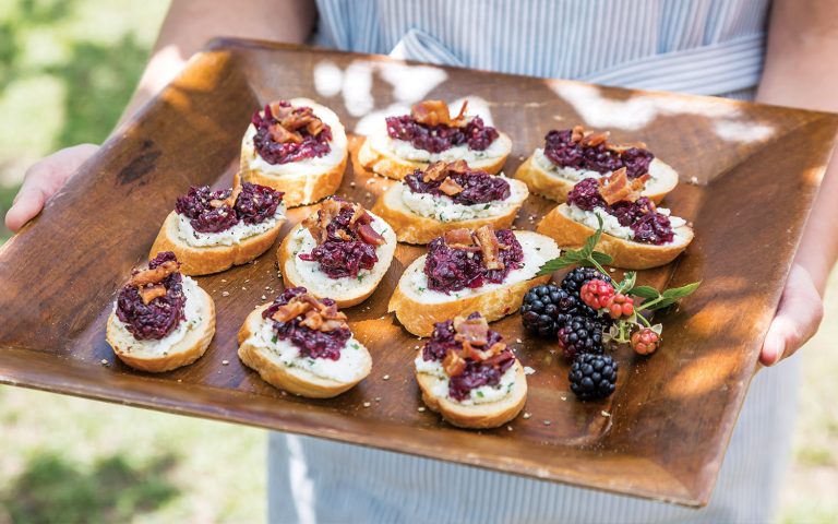 Blackberry-Sweet Onion Jam Crostini