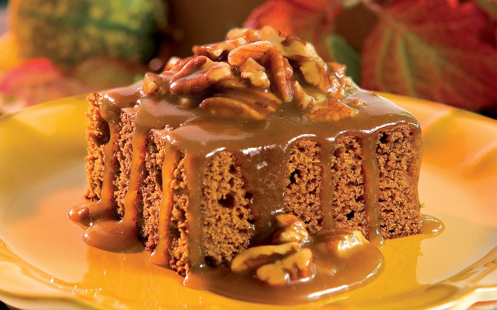 Sweet Potato Gingerbread with Pecan Butter Sauce