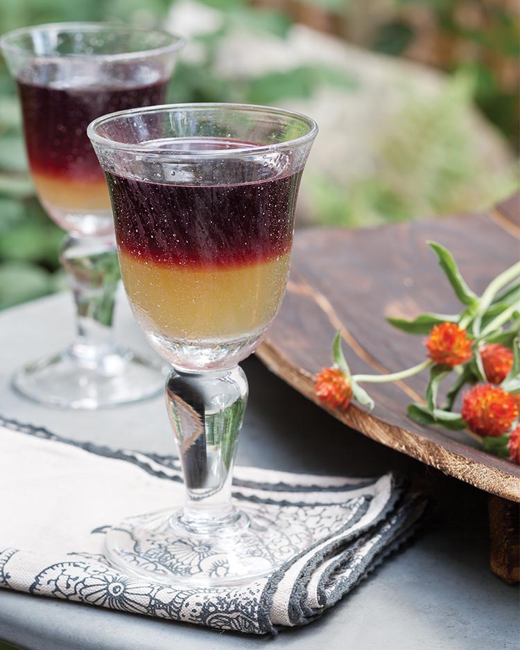 Autumn Wine Cocktail in a clear goblet