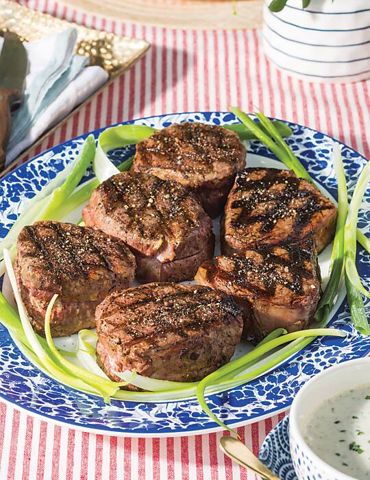 Grilled Steaks with Blue Cheese Dressing for Labor Day activities