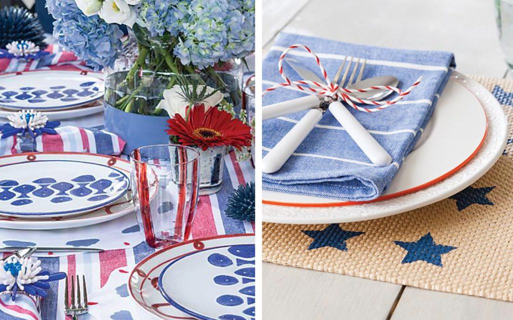 Festive Red, White, and Blue Table Settings