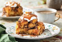 Molasses Bread Pudding Molasses Bread Pudding on a floral plate