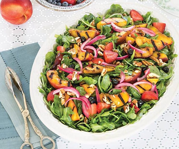 Grilled Nectarine Summer Salad with berries