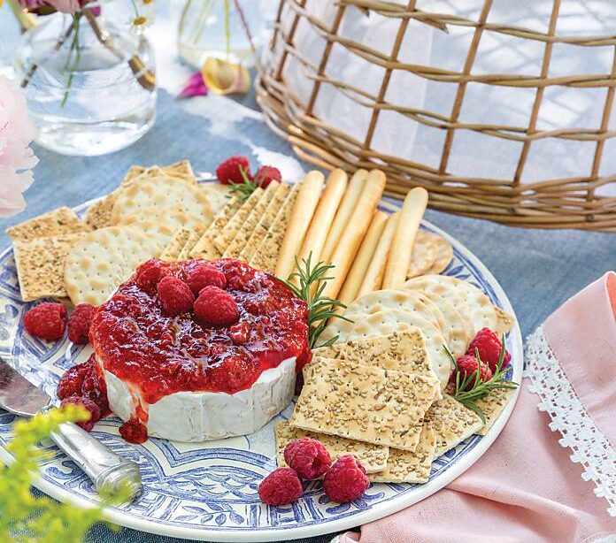 Warm Brie with Raspberry Pepper Jelly