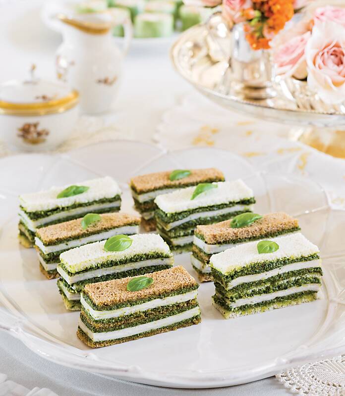 Turkey-Pesto Tea Sandwiches