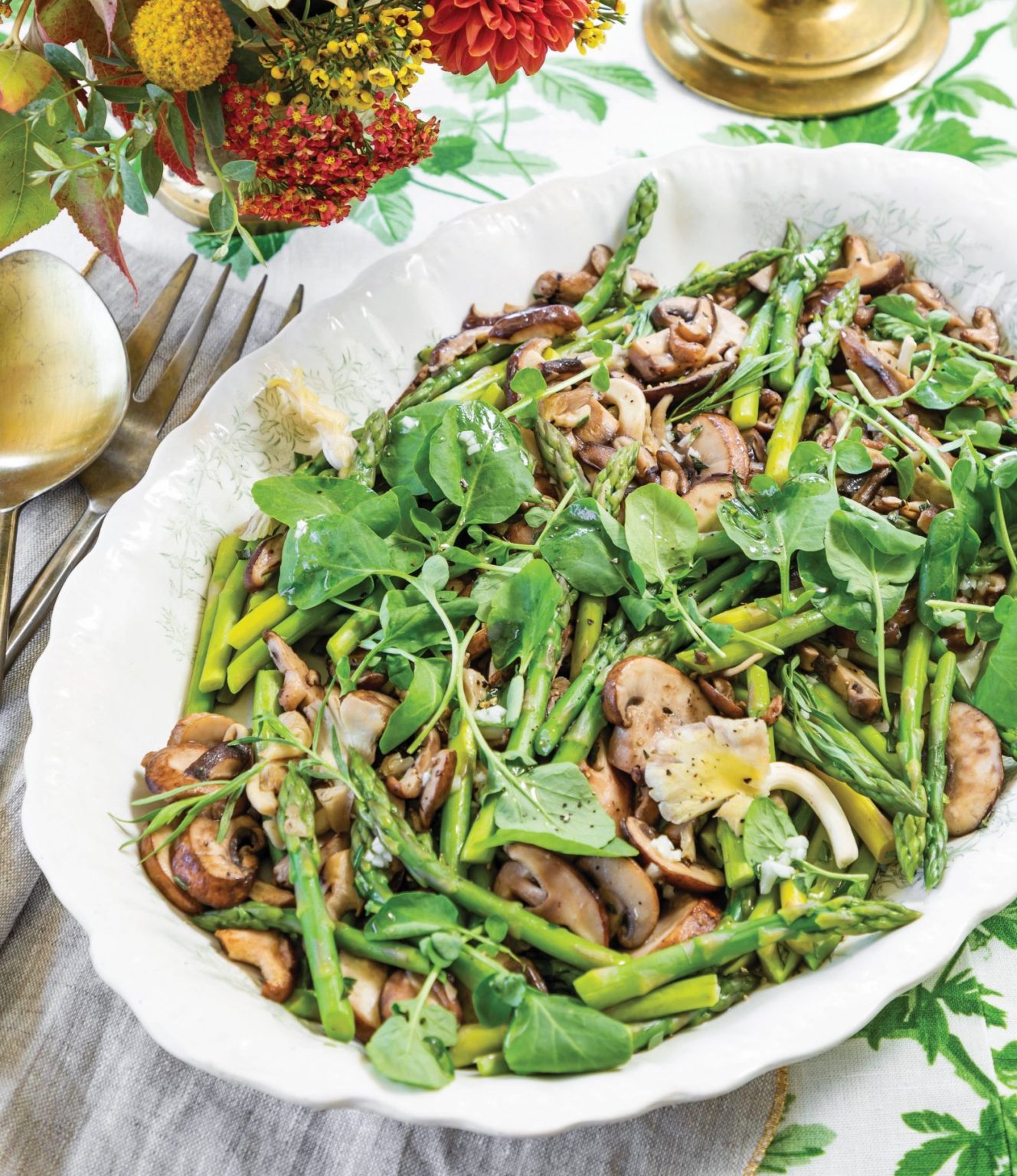 Roasted Asparagus and Mushrooms with Watercress Southern Lady Magazine