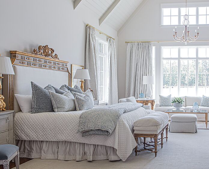 Serene Shades of Blue & Classic Finery in an Arkansas Home