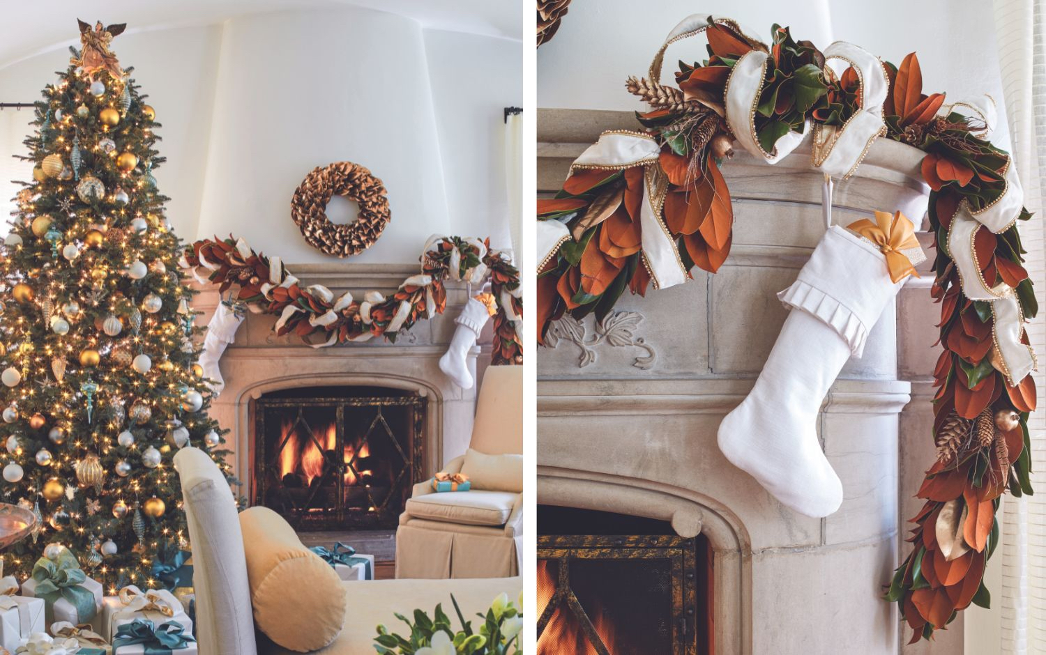 Five of the Coziest Christmas Fireplaces