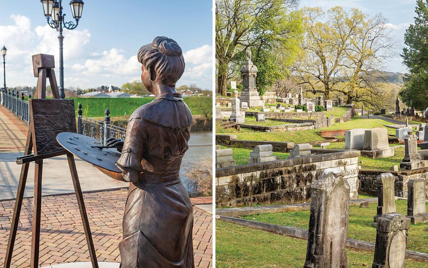 On Seven Hills: Rome, Georgia, statue and cemetery