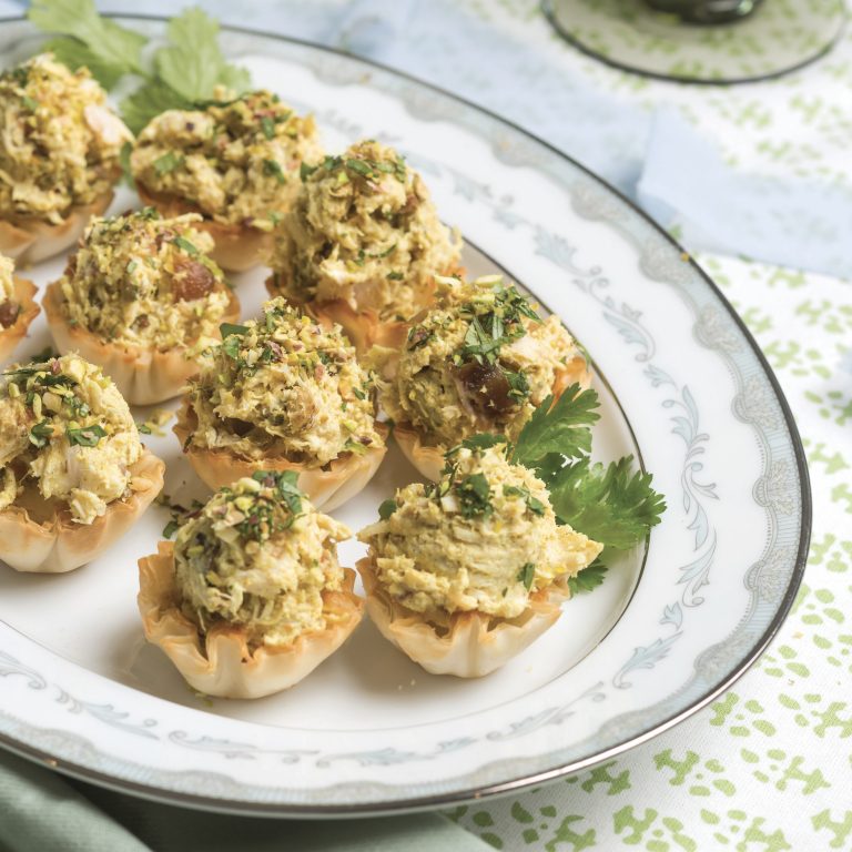 Curried Chicken Salad Cups in phyllo shells