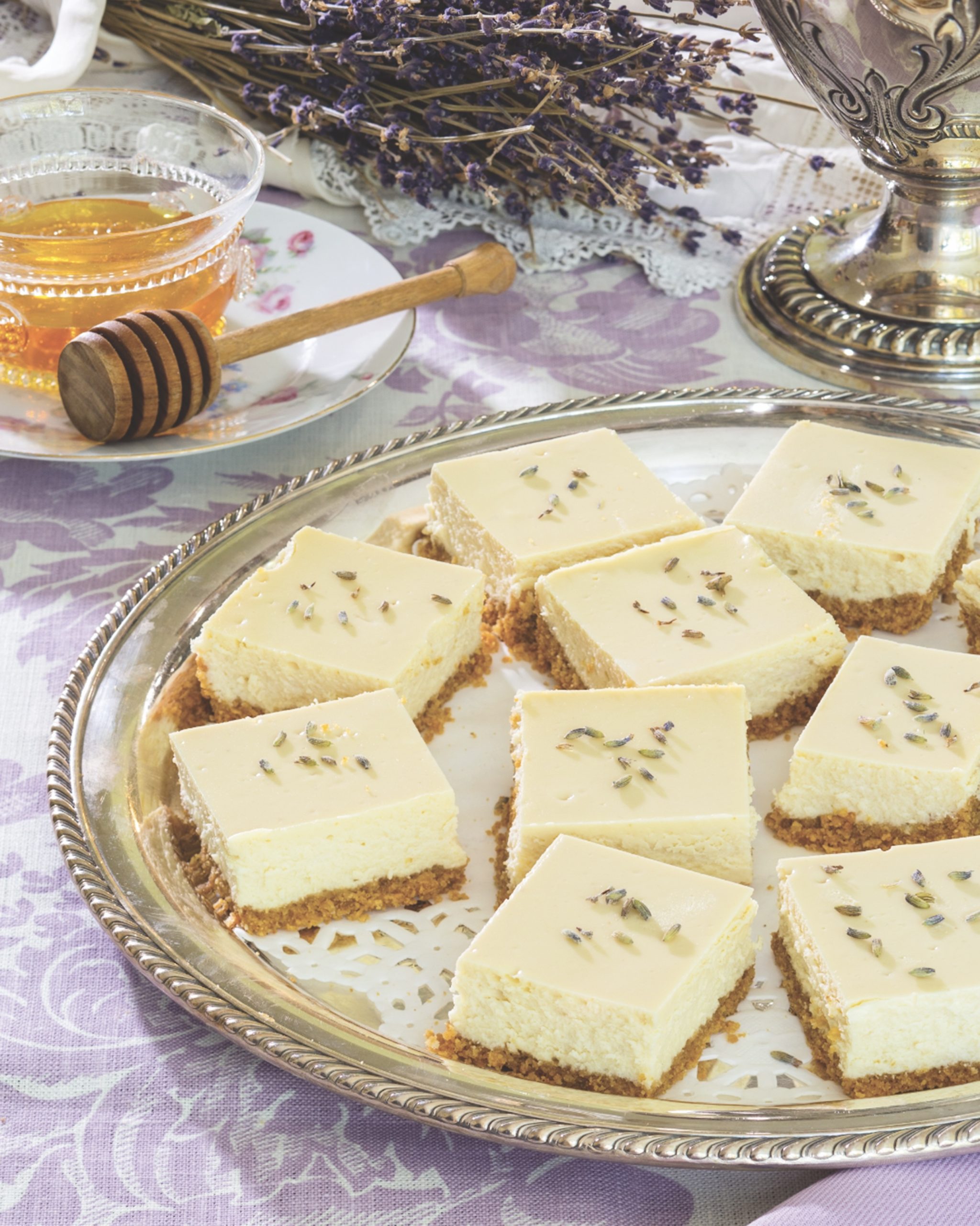 Honey-Lavender Cheesecake Bars