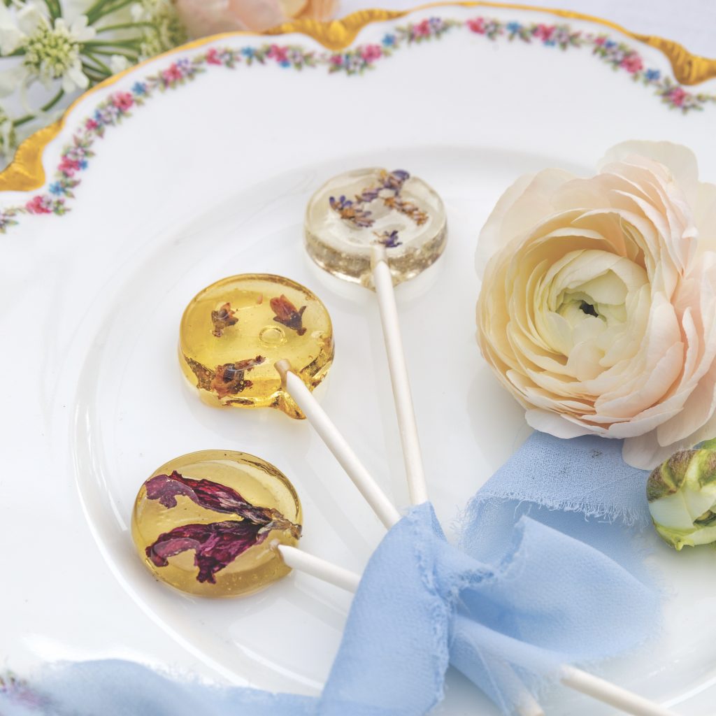 Orange Flower Lollipops