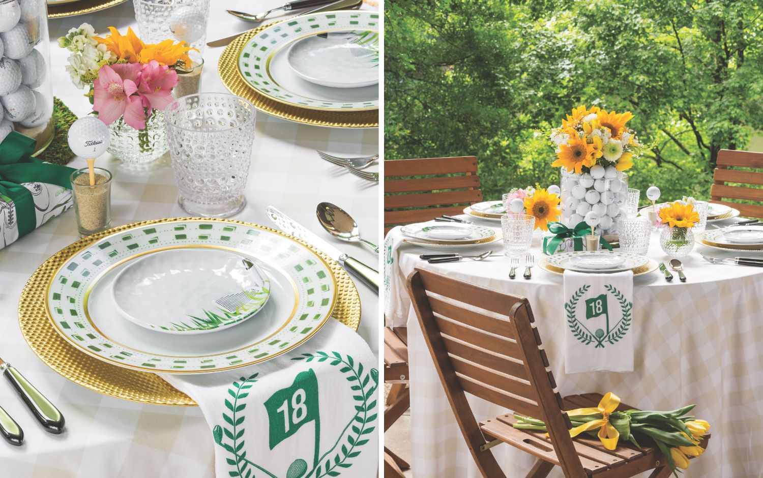 Golf-themed tablescape
