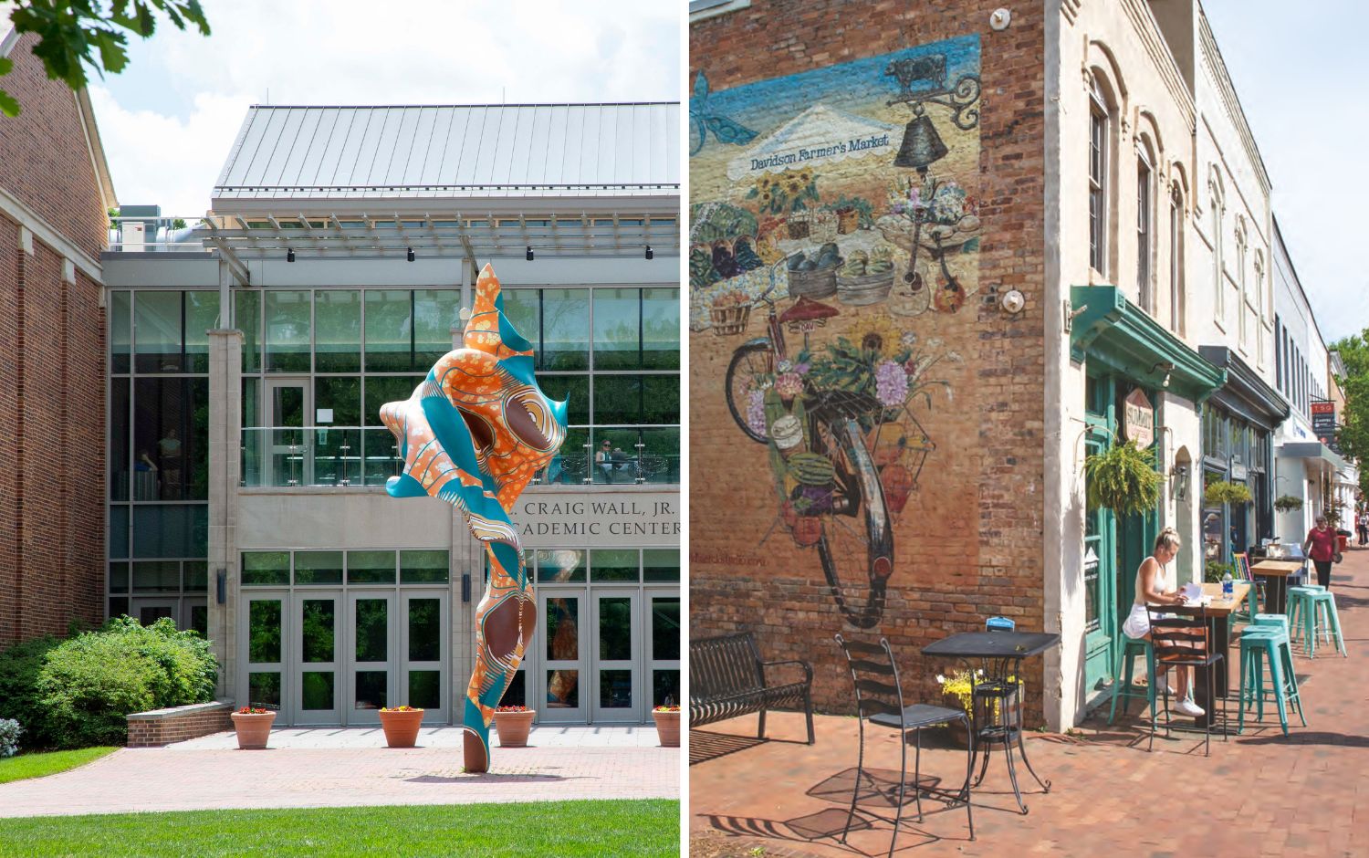 Davidson College campus and downtown 