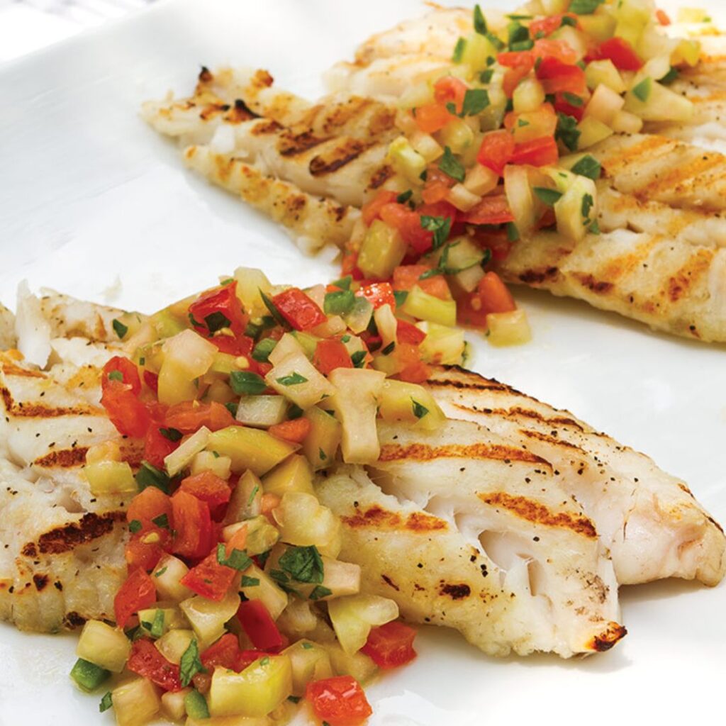 Grilled Fish with colorful relish