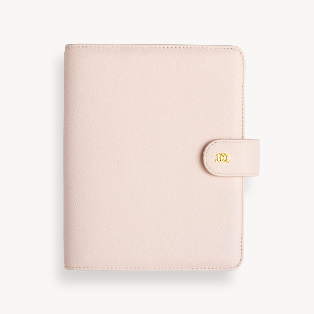 Blush planner with gold detail