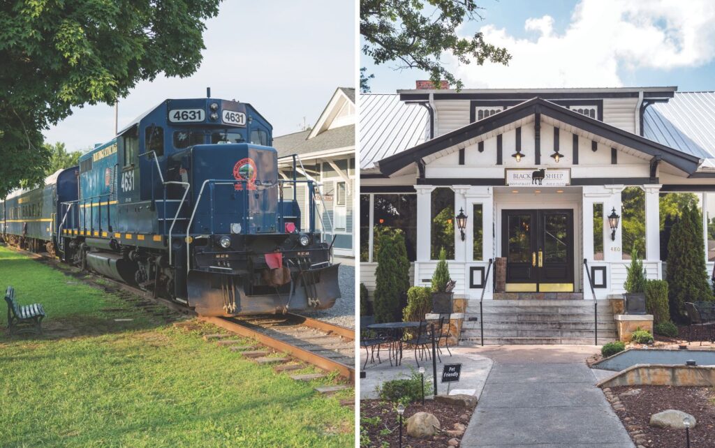 Blue Ridge, Georgia, railcar and Black Sheep restaurant