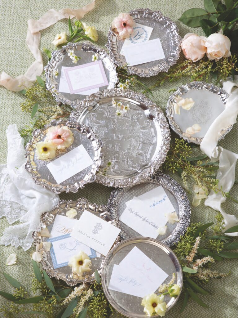Stunning Keepsakes: Assorted silver calling card trays