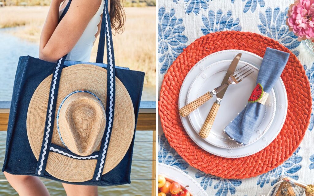Weezie beach bag and summer table setting