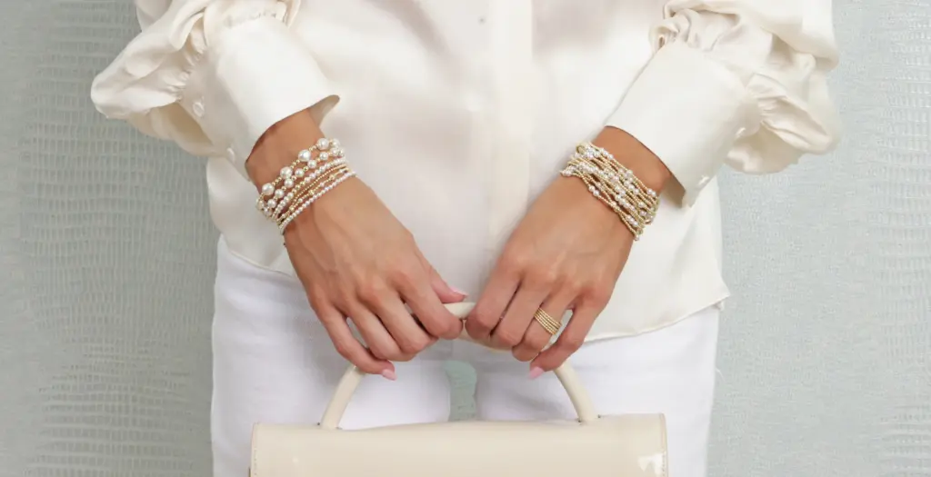 Enewton pearl and gold bead bracelets